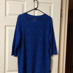 Woman Within Royal Blue Lace-Front Tunic